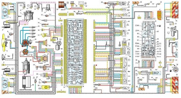 схема электропроводки ваз 21099