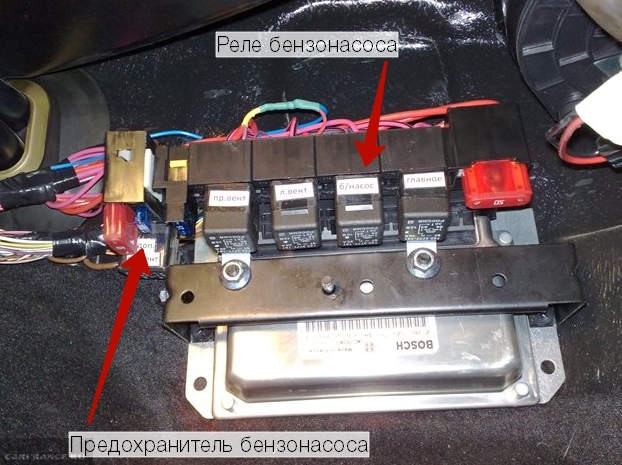 Расположение предохранителя и реле бензонасоса на Нива Шевроле