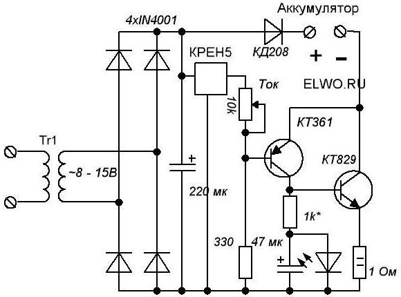 схема зарядки аккумулятора литий 