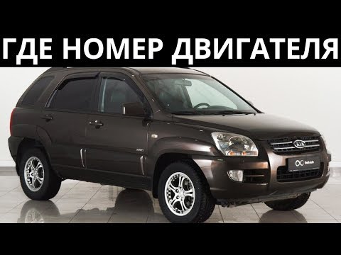 Где находится номер двигателя на Kia Sportage 2.0 - 2007 года