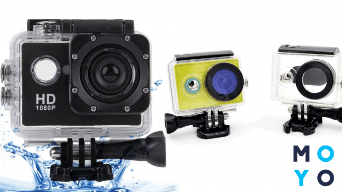  экшн камера с аквабоксом в воде