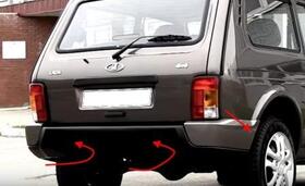 места крепления заднего бампера Lada 4x4 Urban