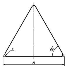 Рисунок Д.1 - Размеры треугольных знаков